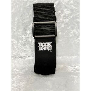 Rock Band Guitar Strap Black Nylon Adjustable Music Video Game Accessory Logo